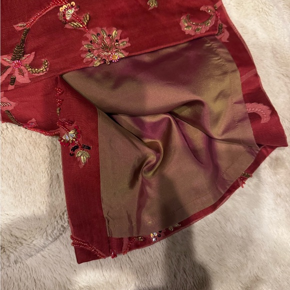 Vintage Burnt Orange Beaded Silk Skirt Suit Set. Rare find , nice workmanship. - Picture 14 of 15